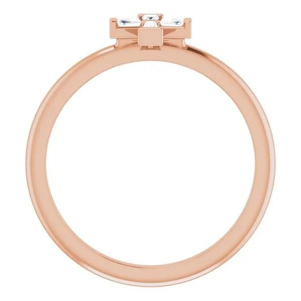 Accented Stackable Cross Ring