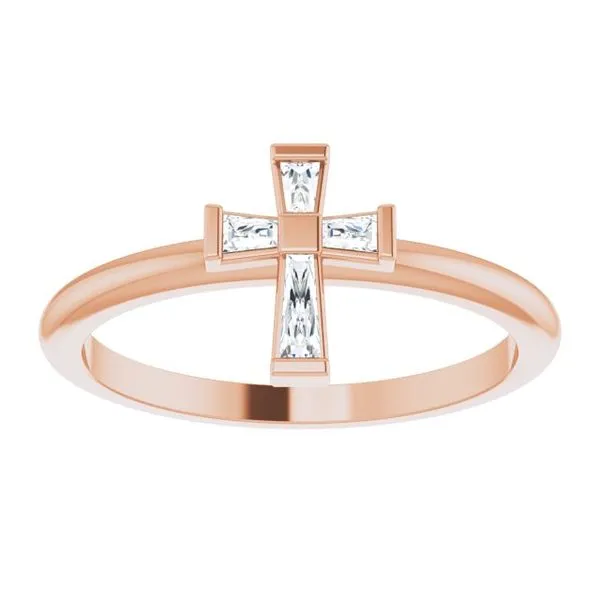 Accented Stackable Cross Ring