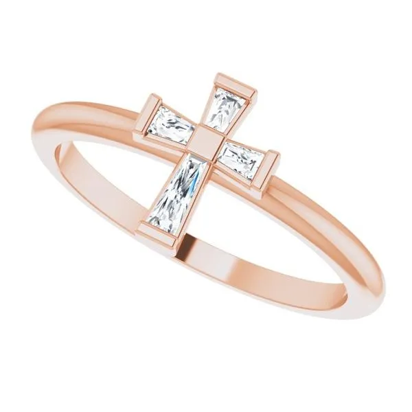 Accented Stackable Cross Ring