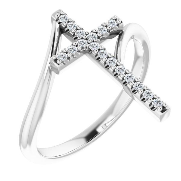 Stuller Sideways Cross Ring 51352:1005:P 10KW - Rings | Smith Jewelers |  Franklin, VA