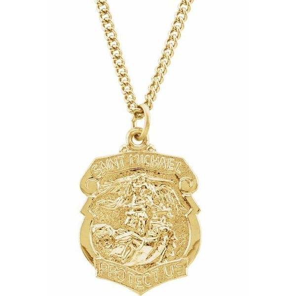 Saint St Michael Pendant Necklace, Oval Silver-Gold, Sword Charm, Ephesians  6:10 | eBay