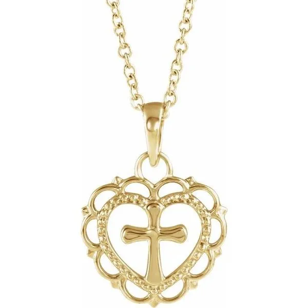 Youth gold cross necklace sale