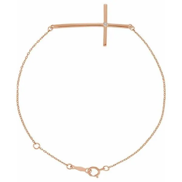 Rose gold sideways 2025 cross bracelet