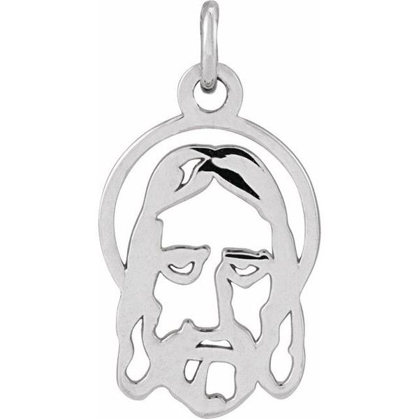 Silhouetted Face of Jesus Pendant R5035:63518:P 14KW Berwyn
