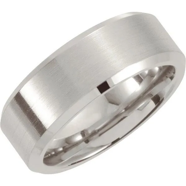 Beveled-Edge Inlay Flat Band with Satin Finish