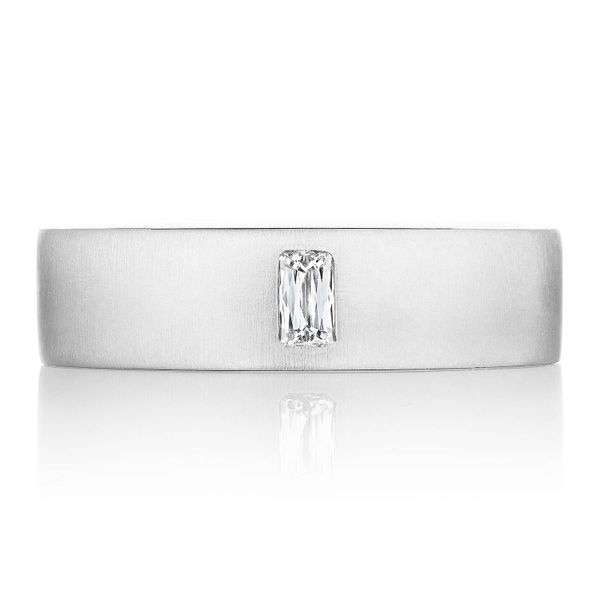 Bezel Set Diamond in Satin Finish Wedding Band Sather's Leading Jewelers Fort Collins, CO