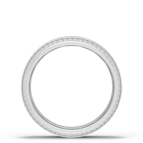 Brushed Finish Eternity Wedding Band Image 2 Quenan's Fine Jewelers Georgetown, TX