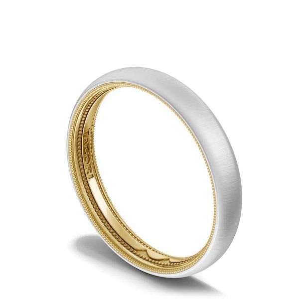 Two-Toned Satin Finish Wedding Band Image 3 Sather's Leading Jewelers Fort Collins, CO