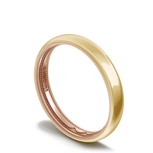 Two-Toned High Polished Wedding Band Image 3 Sather's Leading Jewelers Fort Collins, CO