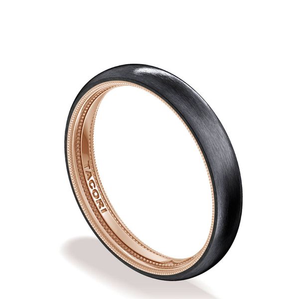 Two-Toned Black Titanium Wedding Band Image 3 Sather's Leading Jewelers Fort Collins, CO