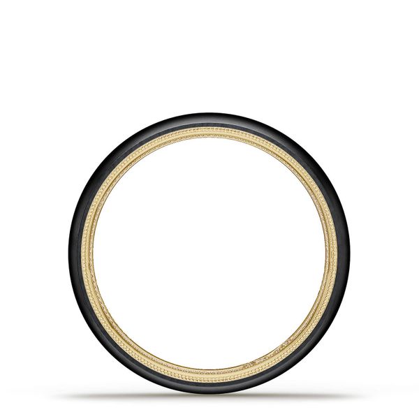 Two-Toned Black Titanium Wedding Band Image 2 Sather's Leading Jewelers Fort Collins, CO