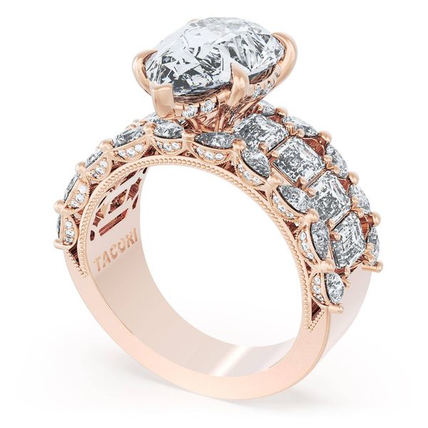 Pear Solitaire Engagement Ring w/ Emerald & Pear Band Maharaja's Fine Jewelry & Gift Panama City, FL
