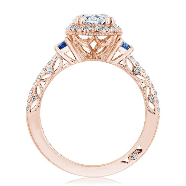 Oval 3-Stone Engagement Ring with Blue Sapphire Image 2 Baxter's Fine Jewelry Warwick, RI