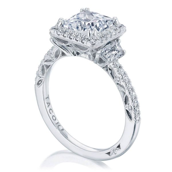 Princess 3-Stone Engagement Ring Image 3 Di'Amore Fine Jewelers Waco, TX