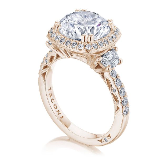 Cushion 3-Stone Engagement Ring Image 3 Di'Amore Fine Jewelers Waco, TX