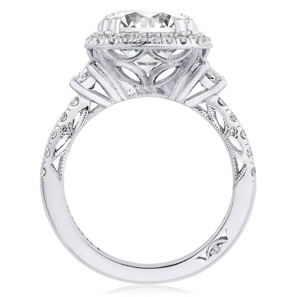 Cushion 3-Stone Engagement Ring Image 2 Di'Amore Fine Jewelers Waco, TX