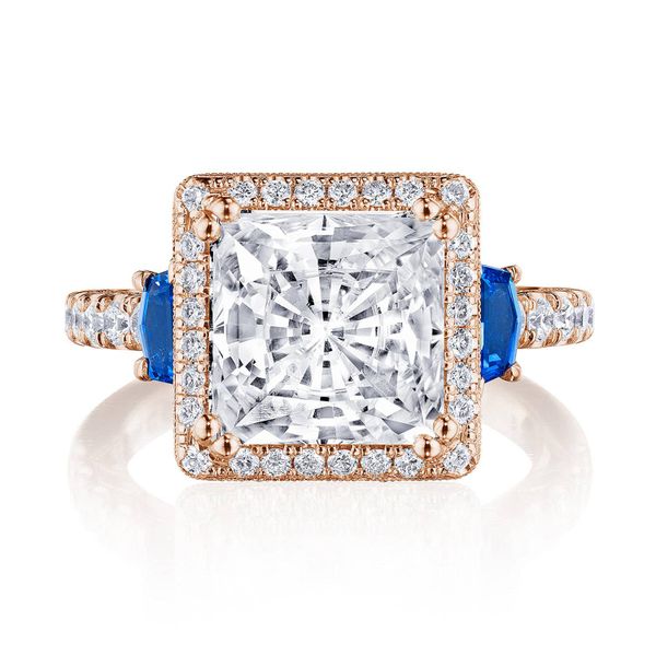 Princess 3-Stone Engagement Ring with Blue Sapphire Simon Jewelers High Point, NC