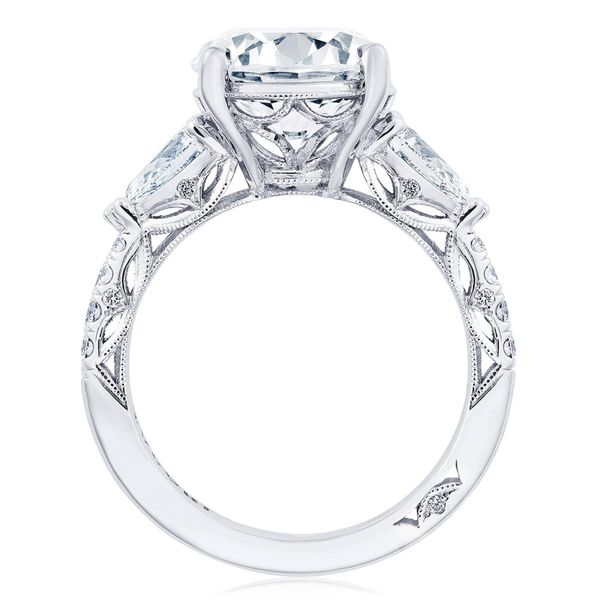 Round 3-Stone Engagement Ring Image 2 Quenan's Fine Jewelers Georgetown, TX
