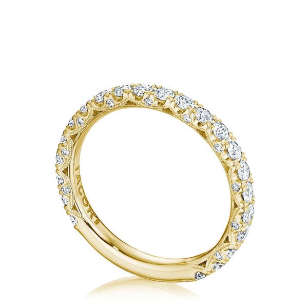 French Pav√© Diamond Wedding Band - 2.5mm Image 3 Di'Amore Fine Jewelers Waco, TX