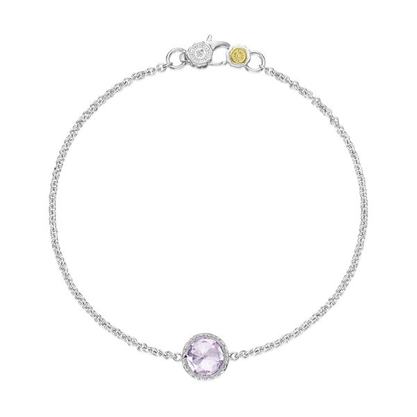 Petite Floating Bezel Bracelet featuring Rose Amethyst Comstock Jewelers Edmonds, WA
