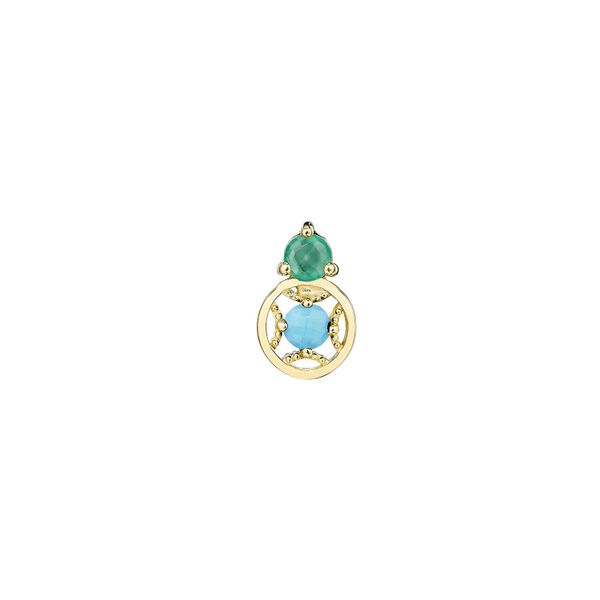 Petite Gemstone Earrings with Turquoise and Green Onyx  The Diamond Ring Co San Jose, CA