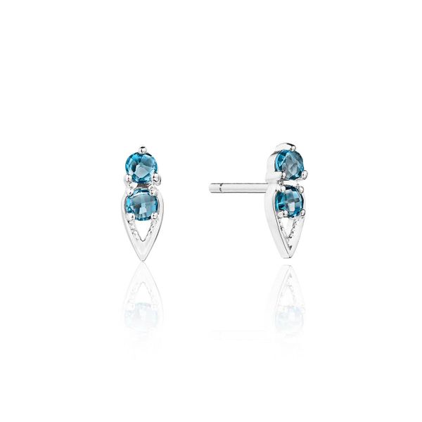 Petite Open Crescent Earrings with London Blue Topaz The Diamond Ring Co San Jose, CA