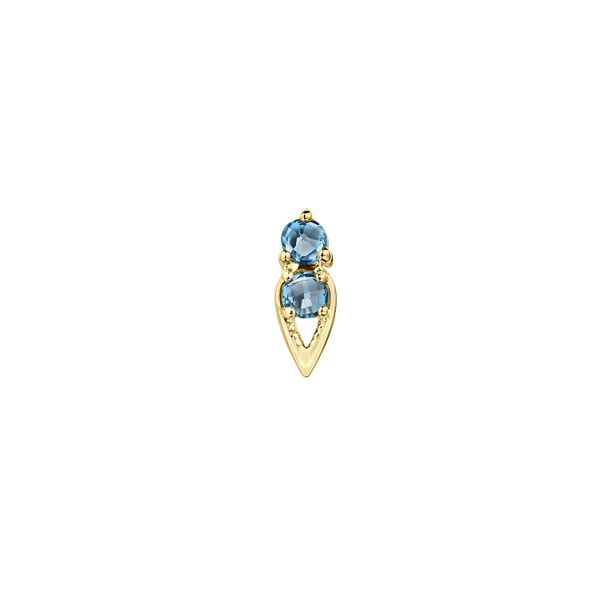 Petite Open Crescent Earrings with London Blue Topaz Baxter's Fine Jewelry Warwick, RI