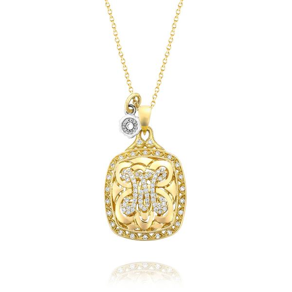 Monogram Initial Pendant in Yellow Gold Cornell's Jewelers Rochester, NY
