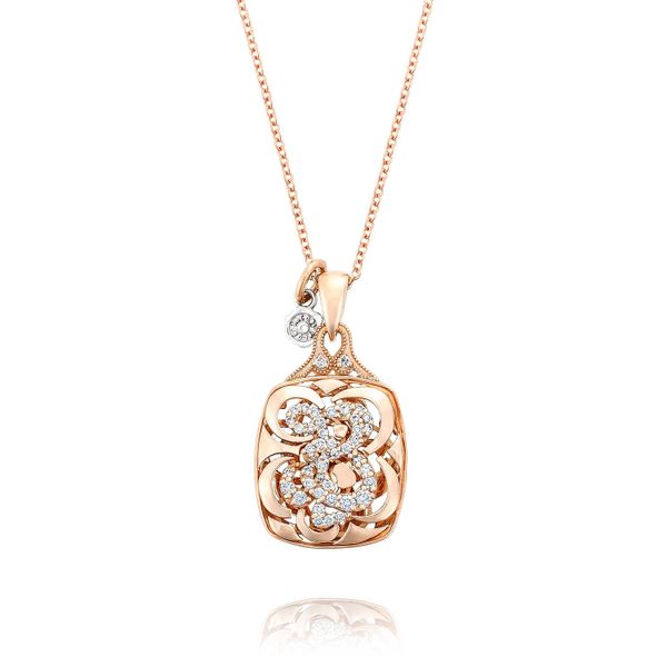 Petite Initial Pendant in Rose Gold Cornell's Jewelers Rochester, NY