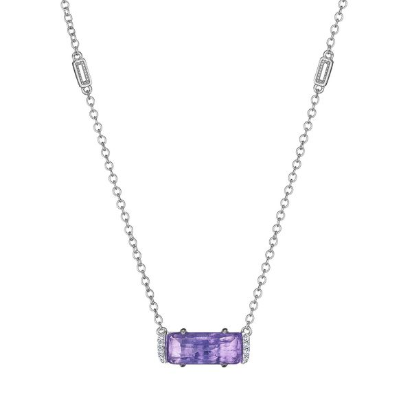 RC11899-18 14K Gold Emerald Cut Amethyst Necklace | Royal Chain Group