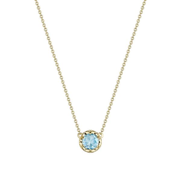 Petite Crescent Station Necklace featuring Sky Blue Topaz  Comstock Jewelers Edmonds, WA