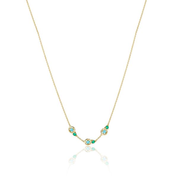 Petite Gemstone Necklace with Turquoise and Green Onyx Comstock Jewelers Edmonds, WA