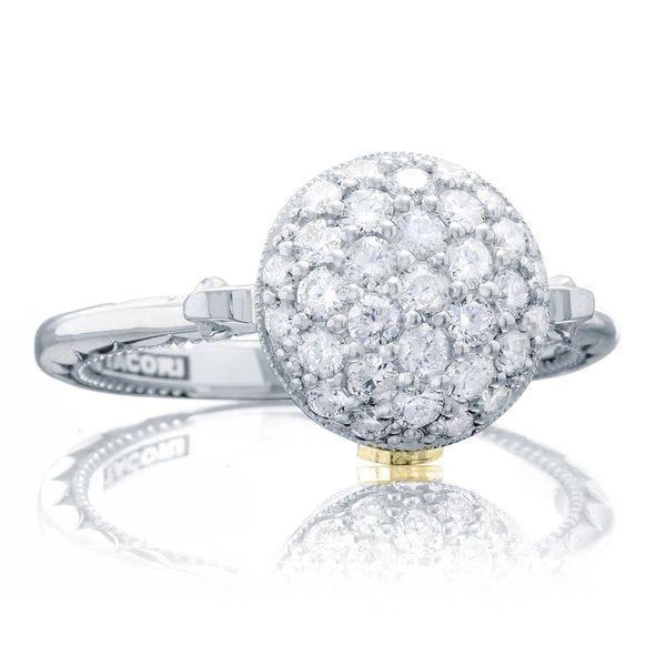 Pavé Dew Drop Ring in Silver with Diamonds Comstock Jewelers Edmonds, WA