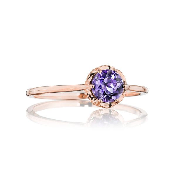 Petite Crescent Crown Gem Ring featuring Amethyst  Comstock Jewelers Edmonds, WA