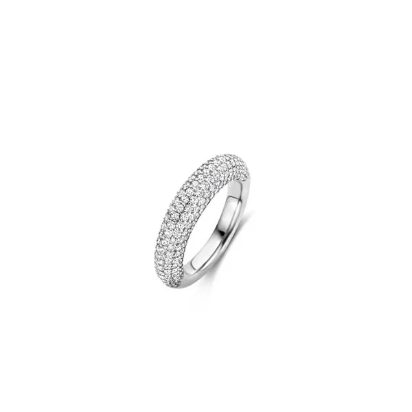 Fixed Net Ring in White Gold Plated Silver | Blackdot Gallery