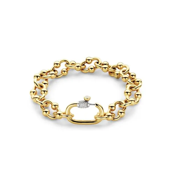 Ti Sento Yellow Gold Chunky Chain Link Necklace