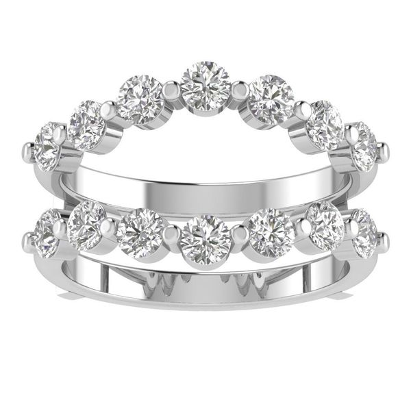 Diamond Ring Guard Enhancer with Pear and Round diamond for Oval Engag -  Abhika Jewels