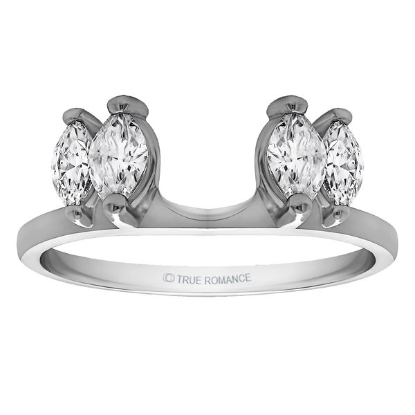 1 CT. T.W. Round and Baguette Diamond Wrap Solitaire Enhancer in 14K White  Gold | Zales