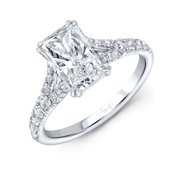 Uneek Signature Collection Split Radiant Diamond Engagement Ring Parris Jewelers Hattiesburg, MS