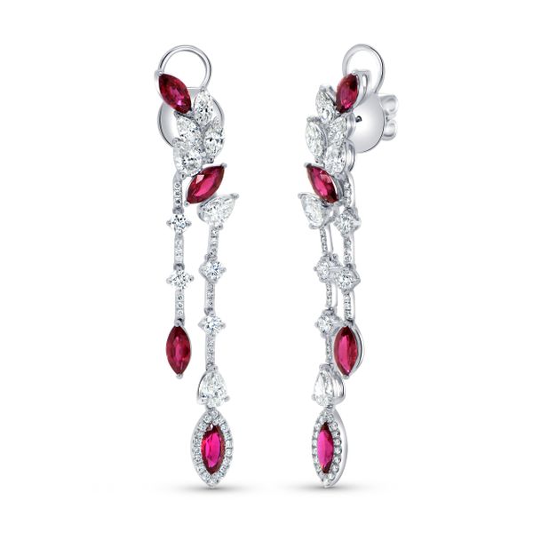 Uneek Precious Collection Drop Marquise Ruby Chandelier Earrings Meritage Jewelers Lutherville, MD