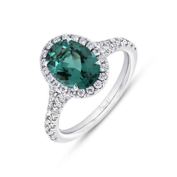 3 Carats Oval Indicolite Tourmaline Engagement Ring, Three Stone Teal Green  Tourmaline Promise Ring, Peacock Gemstone Ring, October Birthday
