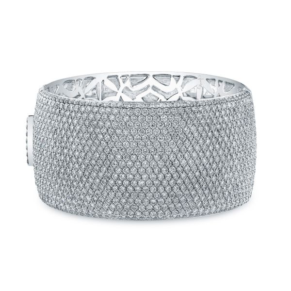 Uneek 19-Row Wide Pave Diamond Cuff Bracelet Pickens Jewelers, Inc. Atlanta, GA