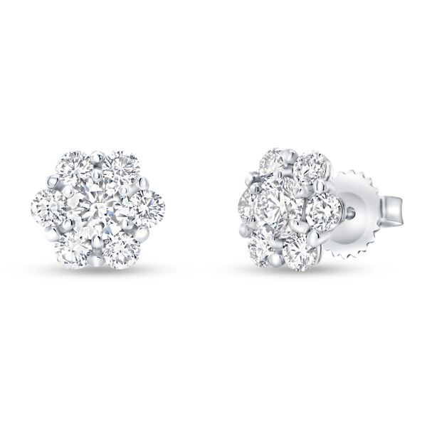 Uneek Stud Petals Cluster Diamond Earrings Mystique Jewelers Alexandria, VA