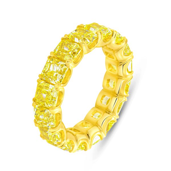 Uneek Signature Anniversary Eternity Fancy Yellow Diamond Ring Brummitt Jewelry Design Studio LLC Raleigh, NC