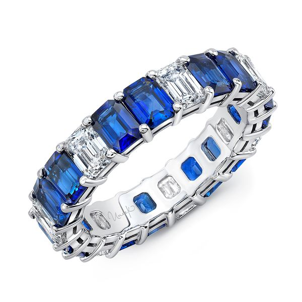 Uneek Emerald-Cut Blue Sapphire and Emerald-Cut Diamond Eter | Pickens ...