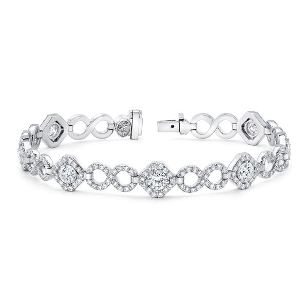 Uneek Round Diamond Bracelet with Infinity-Style Pave Links Javeri Jewelers Inc Frisco, TX