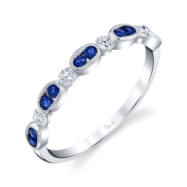 Uneek Blue Sapphire Fashion Ring, in 14K White Gold Mystique Jewelers Alexandria, VA