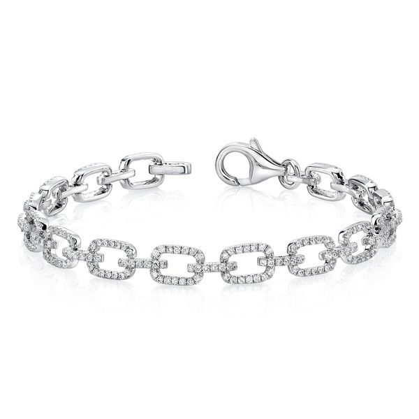Uneek Pave Chain Link Bracelet with Rectangular Links Parris Jewelers Hattiesburg, MS