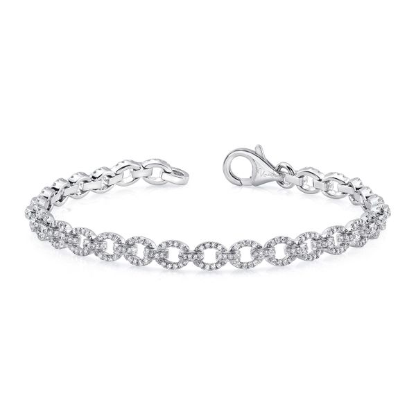 Uneek Pave Chain Link Bracelet with Ovoid Links D. Geller & Son Jewelers Atlanta, GA