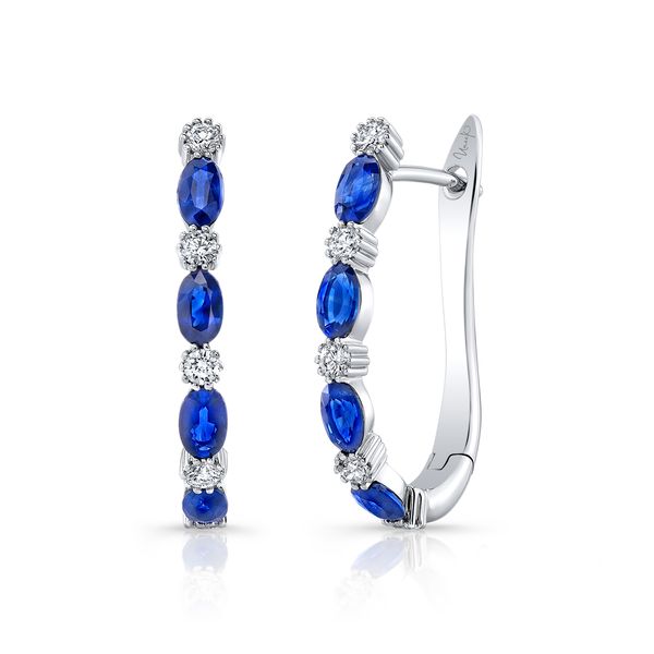 Uneek Blue Sapphire and Diamond Earrings Brummitt Jewelry Design Studio LLC Raleigh, NC